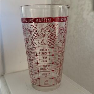 Vintage 1950s Federal glass Co. Cocktail Shaker Glass